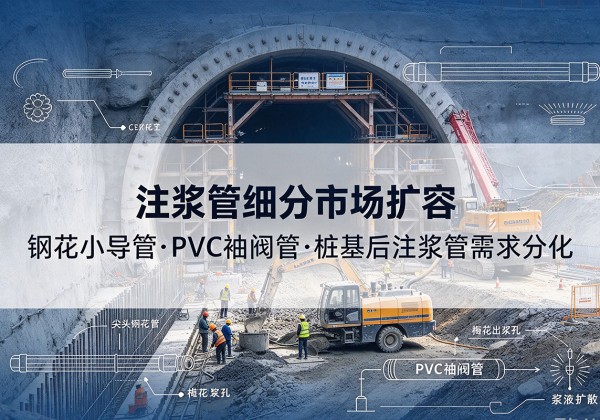 江夏注浆管细分市场扩容，隧道钢花小导管、PVC 袖阀管、桩基后注浆管需求分化